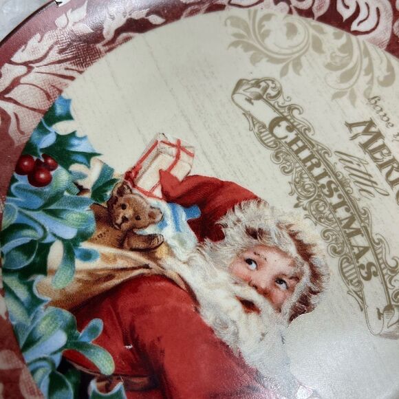 Certified International VICTORIAN SANTA 8" Plate Set 4P Audrey Roberts Christmas - Picture 12 of 14